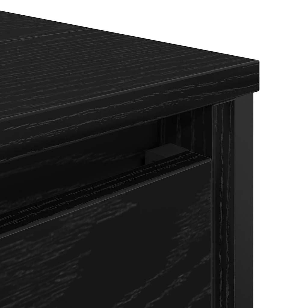 vidaXL Meuble de salle de bain en chêne noir 90 x 34,5 x 60 cm – Meuble en bois d'ingénierie avec compartiments et tiroir – Solution de rangement moderne avec plateau robuste pour salle de bain