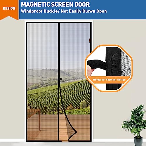 MAGZO Screen Door Fit Door Size 64 X 80 Inch