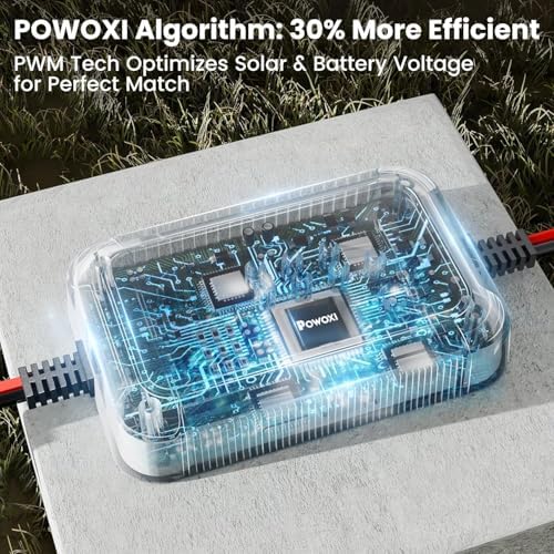 POWOXI Upgraded 20W 12V Solar Battery Charger car, Solar Panel Trickle Maintainer Kit with Smart PWM Charge Controller for Automotive, Motorcycle, Boat, Marine, RV,Trailer,Powersports, etc. - 3