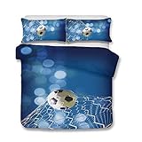 FANSU Ensemble de literie 3 pièces 3D Football américain 1 Home Housse de Couette, 2 Taies d'oreiller Décoration de la Chambre Parure de Lit en Microfiber (Notation,135 * 200cm(3PCS))