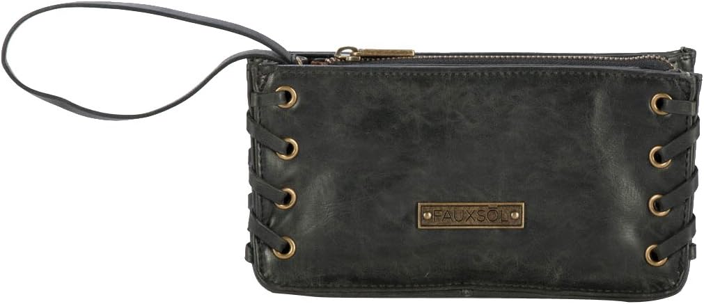 Fauxsol Western Clutch with Detachable Writslet, Black