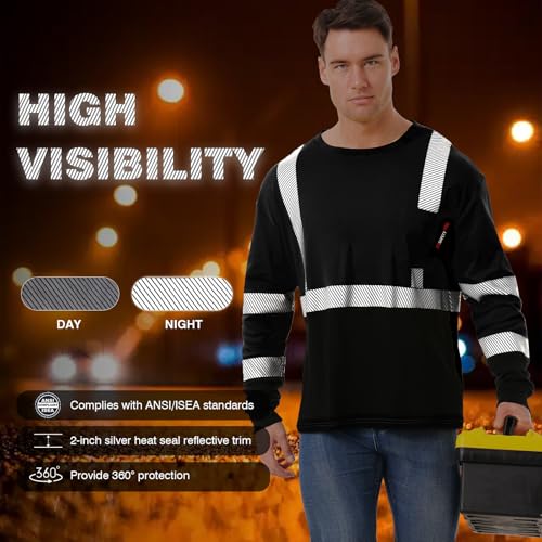 SKSAFETY FR Shirts for Men Long Sleeve, Welding Shirt 6oz Lightweight High Vis Fire Resistant Flame Retardant Shirt CAT2 (Black XL) by SKSAFETY - Image 3