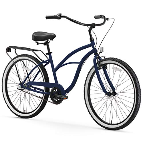 sixthreezero Around The Block Women's 3-Speed Beach Cruiser Bicycle, 26" Wheels, Navy Blue