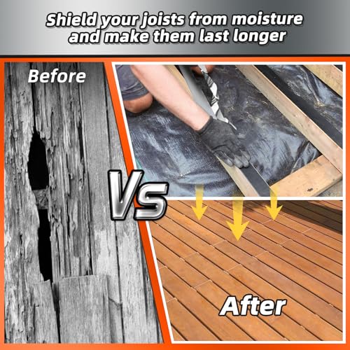 Image of 4 Pack Joist Tape for Decking 2 inch x 50' Weather-Resistant Butyl Joist Tape, Self Adhesive Deck Flashing Tape for Hardwood for Wood Decks Beams Roof 2 inch x 50 feet