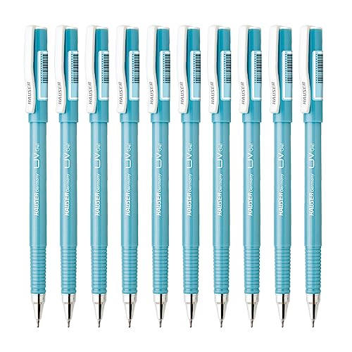 Image of Hauser UV Gel Pen Wallet Pack | Ensures Smoothness & Durability | Waterproof Ink for Smooth & Smudge Free Writing | Blue Ink, Pack of 10 Pens