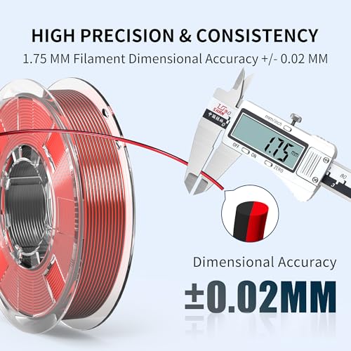 Image of RAMBERY Silk Dual Color 3D Printer Filament Bundle 1.75mm + /- 0.02mm, Bicolor PLA 3D Printing Filament 200gX4 Spools (1.76 lbs), Black-Silver, Red-Black, Blue-Silver, Yellow-Green