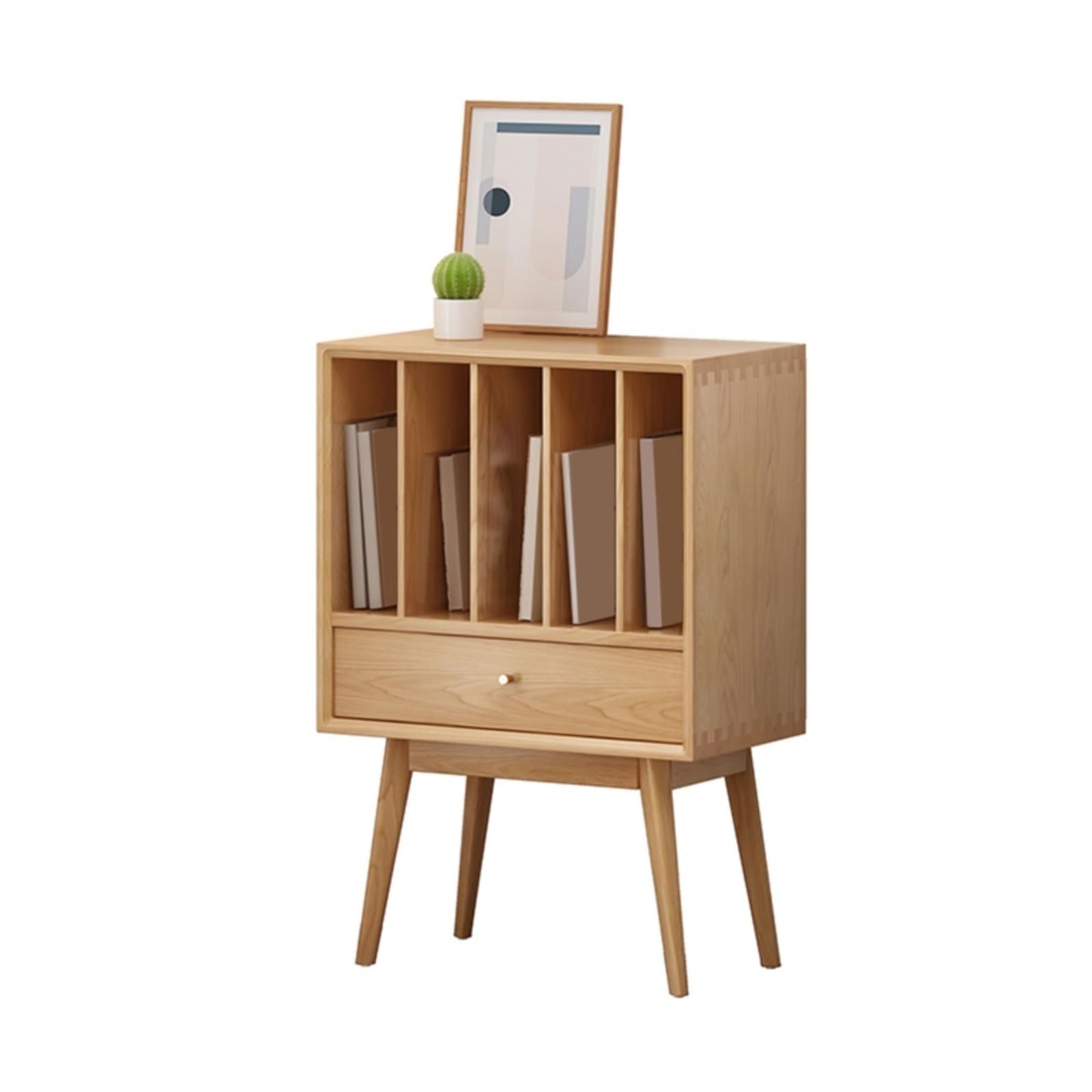 Huangj-0527 CD storage Vinyl Record Wooden Display Cabinet with Drawer Home Multi-Functional Storage Sideboard Record
