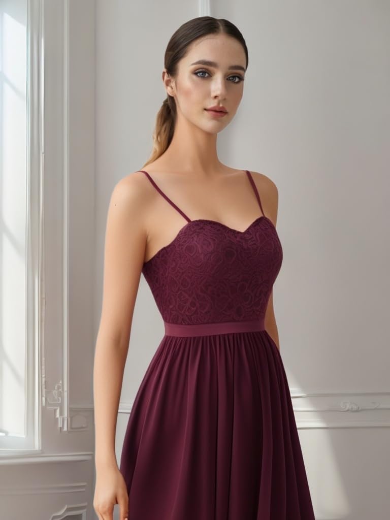DRESSTELLS Abito formale da donna, lungo, per damigella d'onore, matrimonio, ospiti, modesto, ballo di fine anno, cocktail party