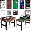 Best Choice Products 13-in-1 Combo Game Table Set w/Ping Pong, Foosball, Basketball, Air Hockey, Sling Puck, Archery, Shuffleboard - Walnut