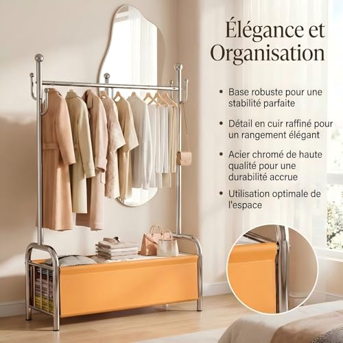 Portant à vêtements en acier inoxydable durable avec finitions soignées