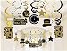 30Ct Happy New Years Eve Hanging Swirl Decorations, 2019 NYE Glitter Gold Black Decor, NY Theme Party Supplies Pack, Party Favors for Adult, Foil Home Decorating Kit by Kristin Paradise