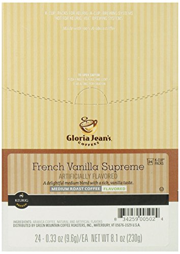 Gloria Jean's Coffees, French Vanilla Supreme K-Cup Portion Pack For Keurig Brewers 24-Count #TOP3