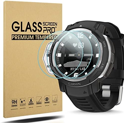 Diruite 4 Pieces Tempered Glass Screen Protector for Garmin Instinct Crossover Screen Protector, Ultra Thin HD Glass Screen Protector [Anti-Scratch]