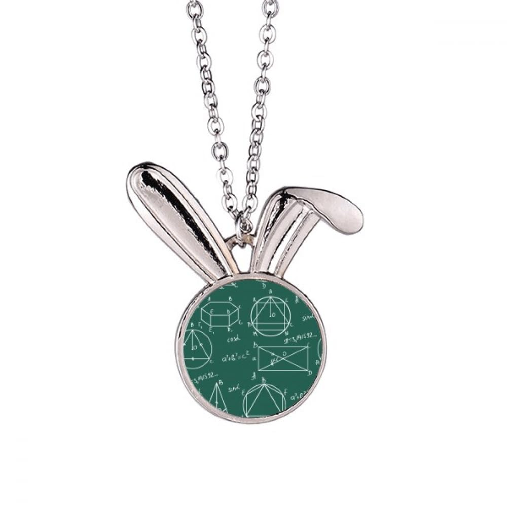 Collier lapin formule mathématique pendentif géométrique bijoux sciences