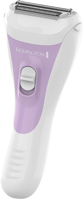 Remington WSF5060 Wet and Dry Lady Shaver Battery Operated Electric Razor with Bikini Attachment, White and Lilac
