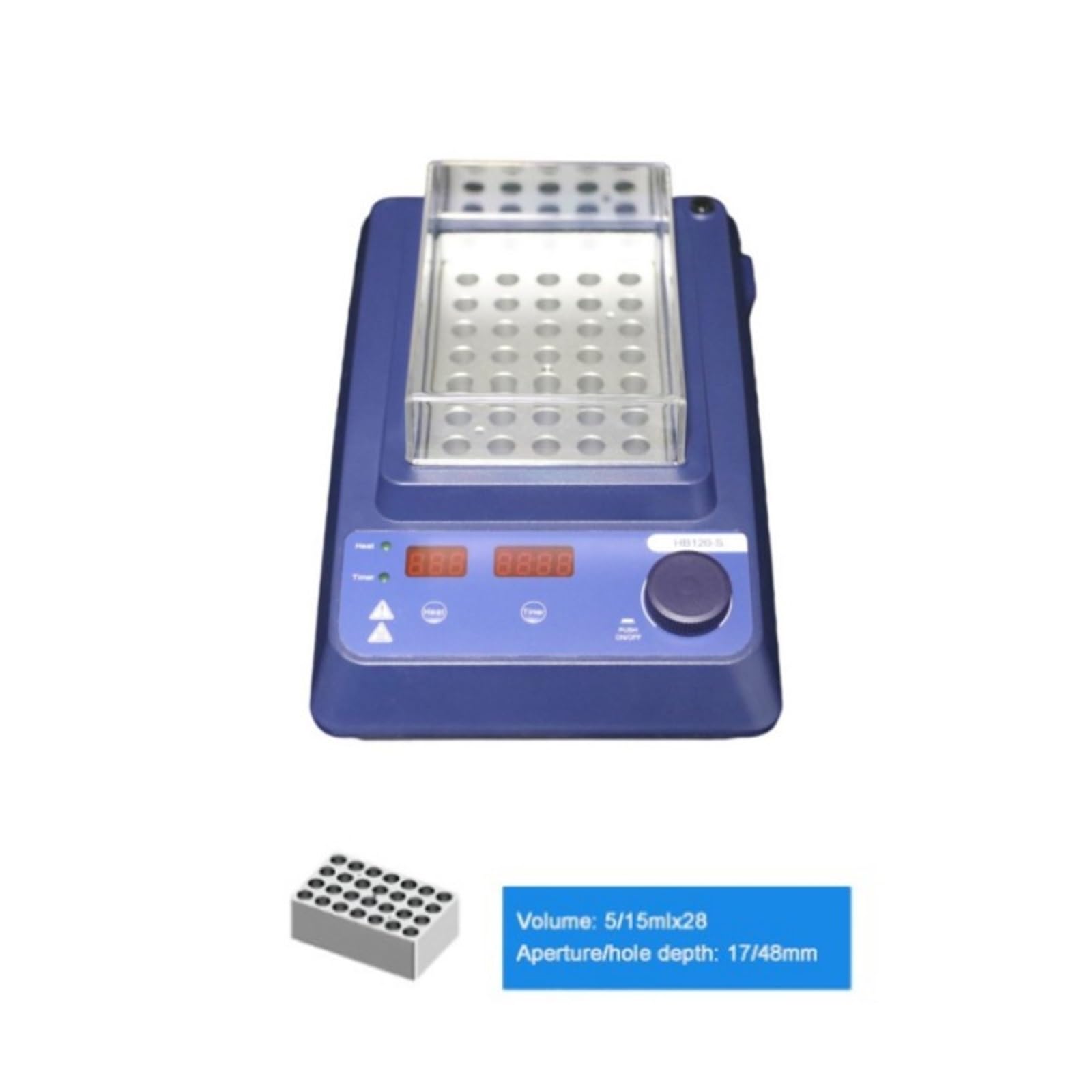 Laborschüttler, Digitalanzeige, thermostatischer Trockenbad-Inkubator mit Heizblock, 0,5/1,5/2/5/15/50 ml, 120 ℃ Heizung, Laborausrüstung(5 15ml)