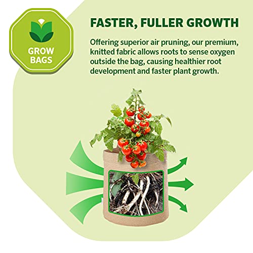 Coolaroo 2-Pack 10 Gallon Heavy Duty Plant Tomato Potato and Other Vegetables and Fruits Breathable Fabric Grow Planter Pot Bag with Handles, Desert Sand by Coolaroo - Image 3
