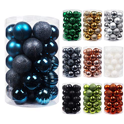 34 peças bolas de Natal 4 cm 6 cm bolas árvore de Natal decoração bolas de Natal inquebrável plástico ornamentos árvore de Natal (azul noite, 6 cm)