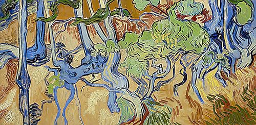 Posters Impression Toile Racines d'arbres Van Gogh - Art Mural de Célèbres Tableaux 60x90