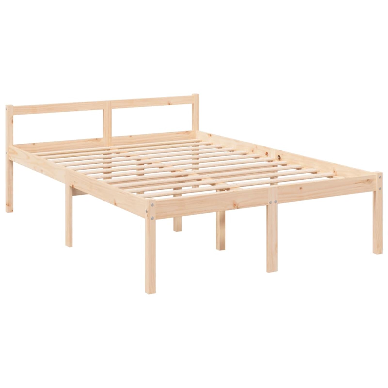 Homgoday Massives Kiefernholzbett 120x200cm mit Stauraum, Seniorengerecht, 45cm Bodenhöhe - Holzbett Model3195541