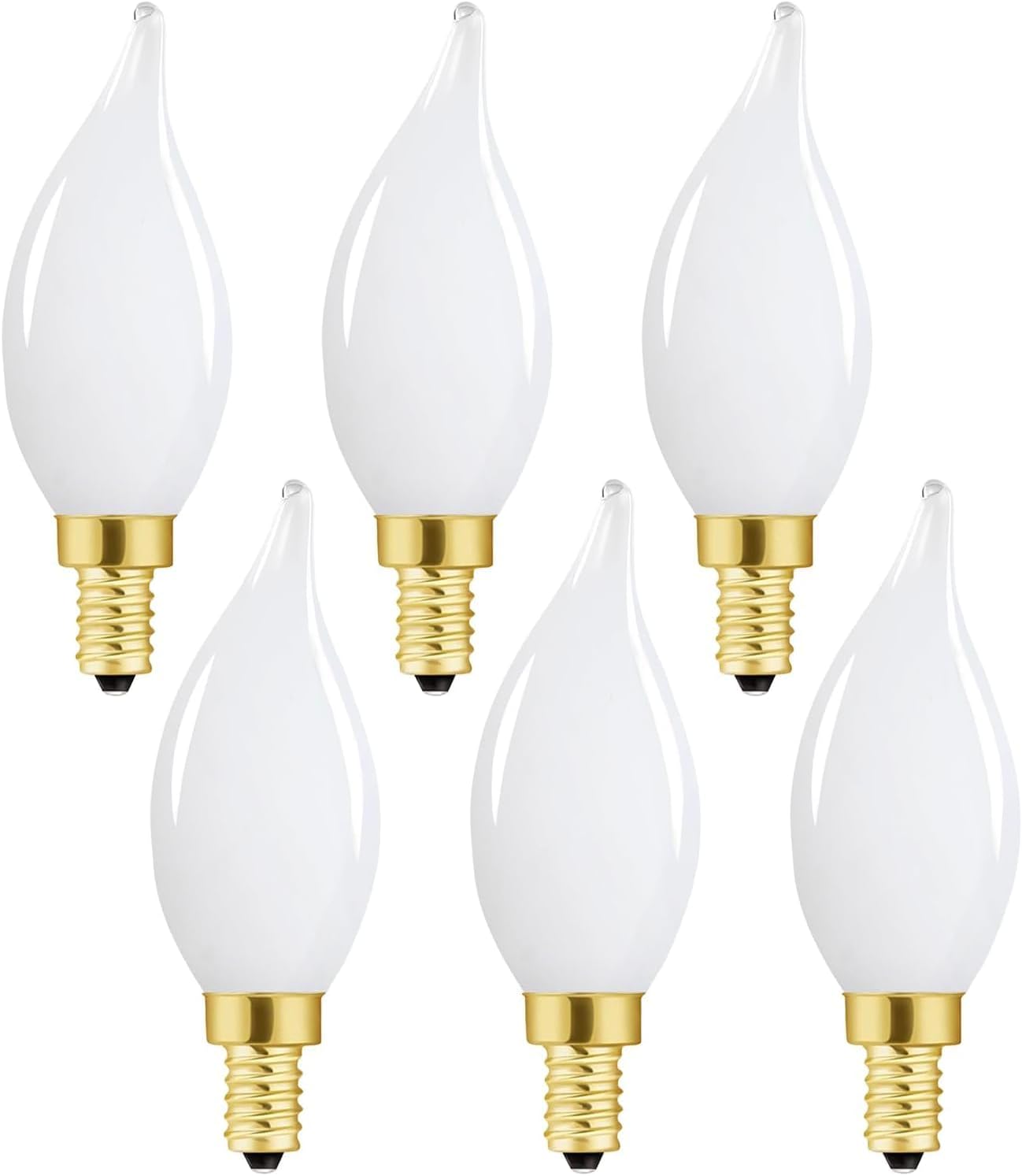 Frosted E12 Candelabra Led Bulbs 40 Watt Dimmable E12 Led Light Bulbs Daylight 4000k Candle Bulb 4W Chandelier Light Bulbs 400lm Vintage LED Filament,6Pack