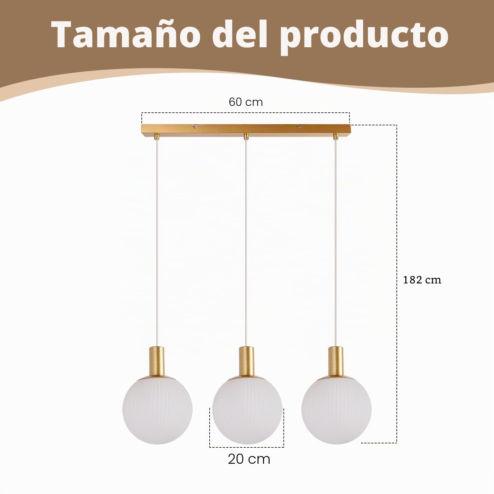 CBJKTX Lámpara Colgante de Mesa de Comedor de Cristal - E27 Lámpara