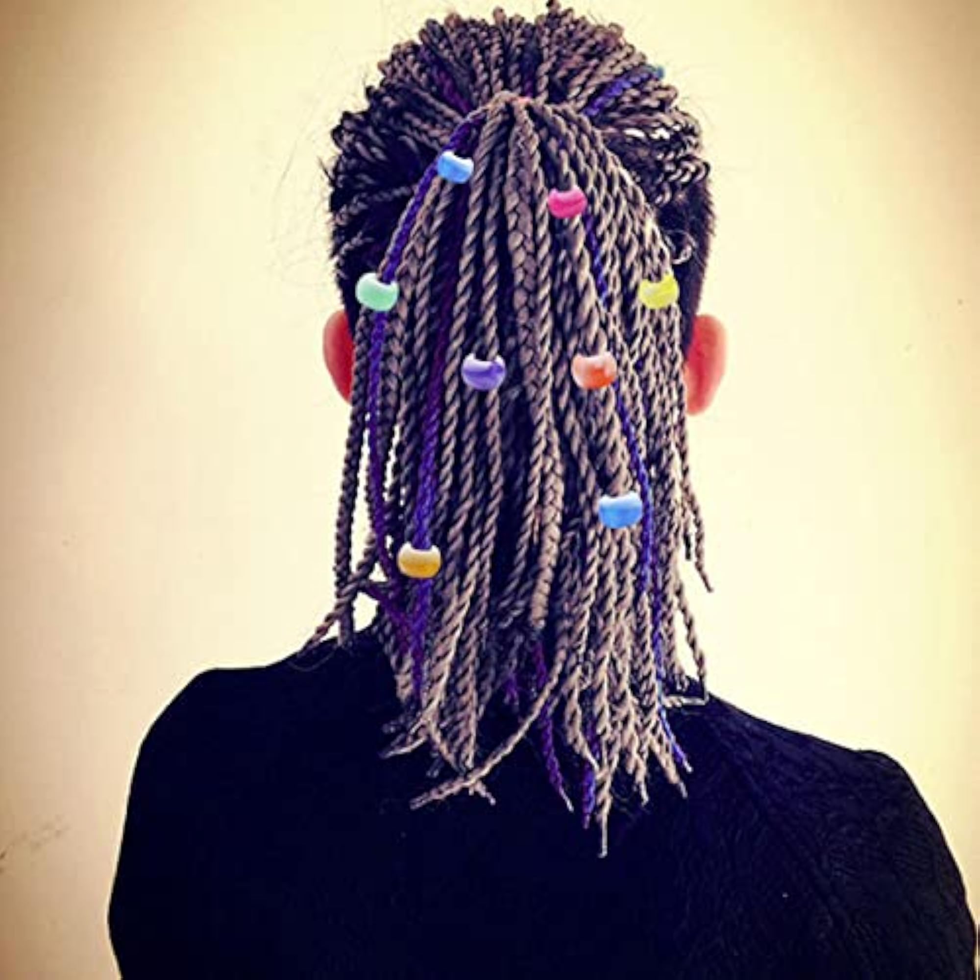 210Pc Candy Color Dreadlock Beads Cuffs Hair Braid Rings, Mixed Colors