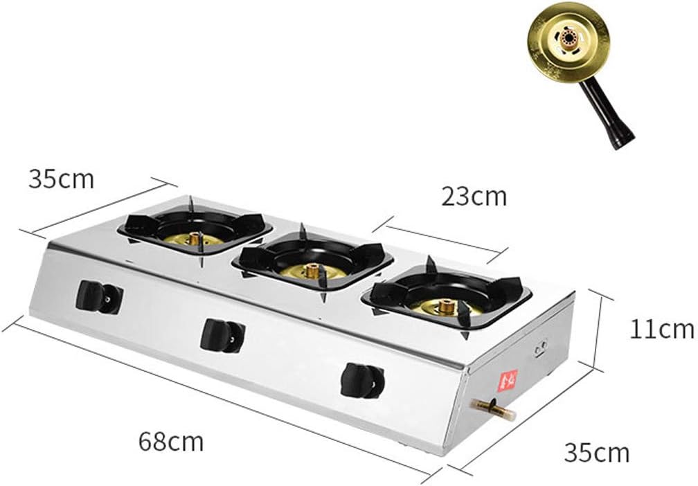 Gas Cooktop Home/Commercial 27 Inch Hob Gas Stove Top 6 Sealed Burners For Lpg Stainless Steel With Ion Sensing Protection (A) ()