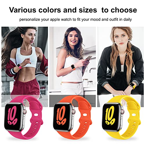 Image of (6 Pack) Sport Band Compatible with Apple Watch Bands 38mm 40mm 41mm 42mm 44mm 45mm 49mm, Soft Silicone Replacement iwatch Strap Bands Compatible for Apple Watch Ultra SE Series 8 7 6 5 4 3 2 1 Men