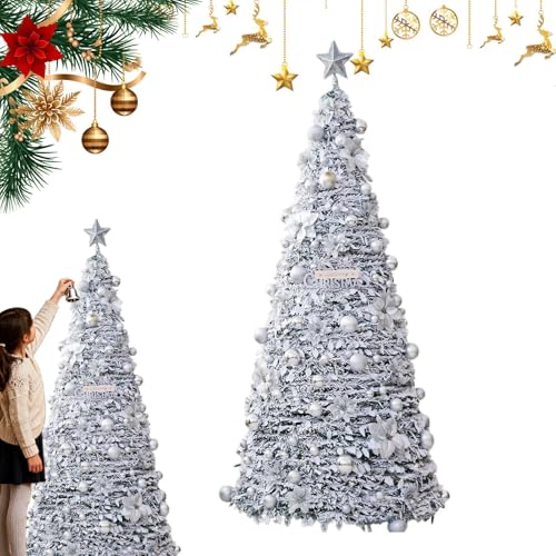 Albero di Natale pieghevole, decorazione per la casa artificiale,...