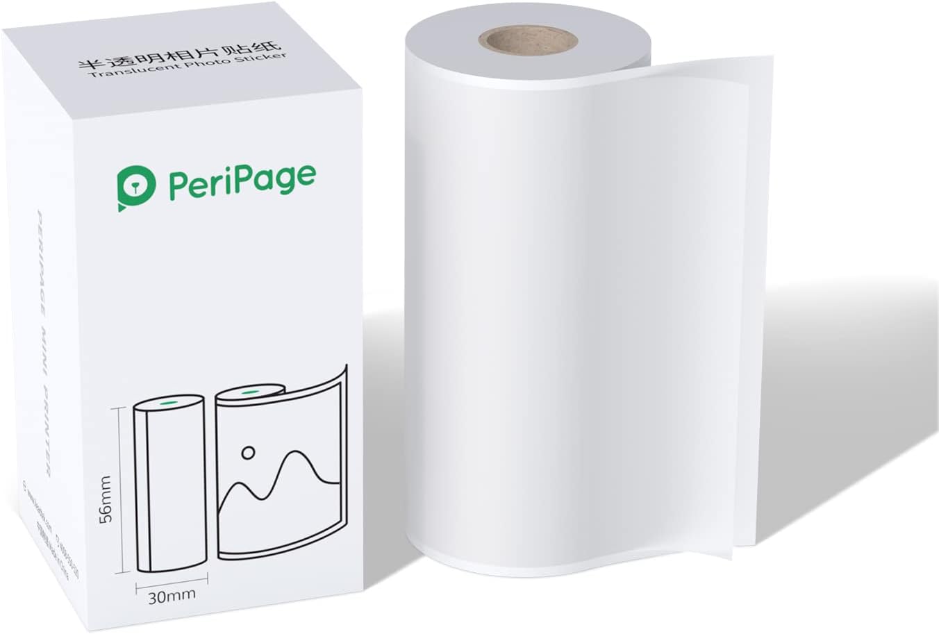 Peripage Mini Printer Translucent Sticker, Adhesive Thermal Paper Translucent Sticker for PeriPage A6 Printer, Waterproof, Oilproof, Scratchproof, BPA Boxed (Transparent Sticker)