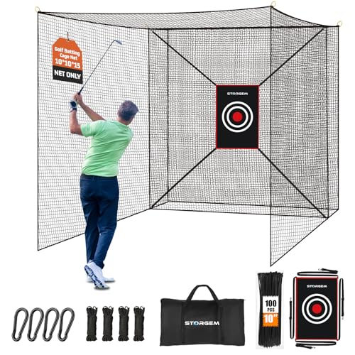 Storgem Golf Batting Cage Net with Extra Striking Net, Frame NOT Included