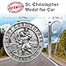 PloreWay St. Christopher Medal for Car, Metal Saint Christopher Visor Clip, Gifts for Catholic Men, Talisman for Safety, Automotive Visor Accessories, Gift for Drivers, Families, Friends