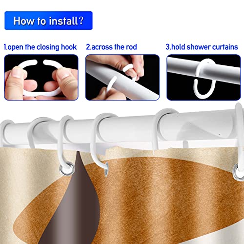 Kinuuis 4Pc Beige And Brown Bathroom Shower Curtain Sets Leaves And Flowers Bathroom Sets,Abstract Bathroom Sets With Rugs And Accessories,Watercolor Shower Curtain For Bathroom Decoration #TOP3