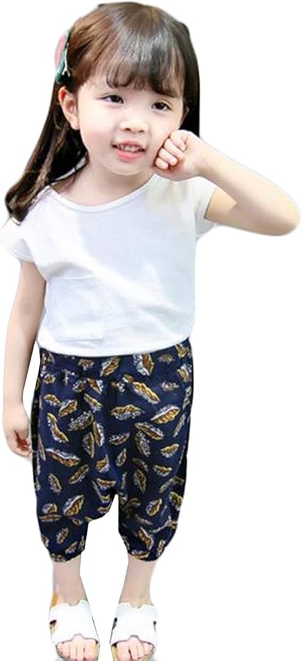 Amazon Co Jp フッカツ セットアップ 上下セット 女の子 子供服 ベビー服 ハーフパンツ キッズ Tシャツ 花柄 サルエルパンツ 洋服 カジュアル 可愛い お洒落 ボヘミア風 ビーチ ホワイト80 服 ファッション小物