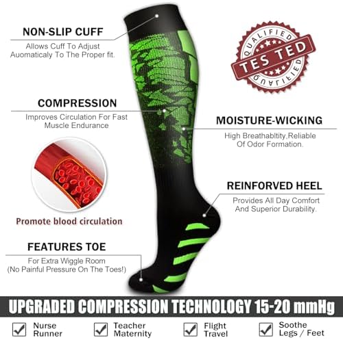 Bluemaple 6 Pack Copper Compression Socks for Women and Men Circulation-Best Support for Medical, Running,Nursing,Athletic - 4