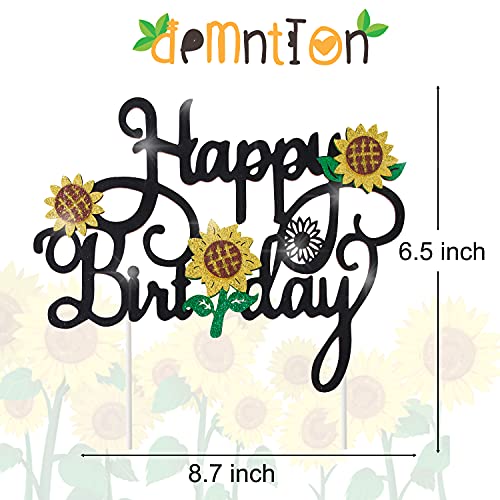 Sunflower Birthday Cake Topper,Sunflower Party Decoration,Sunflower Birthday Party Favor,Gold Glitter Sunflower Cake Topper,Sunflower Baby Shower Favor Supplies #TOP2