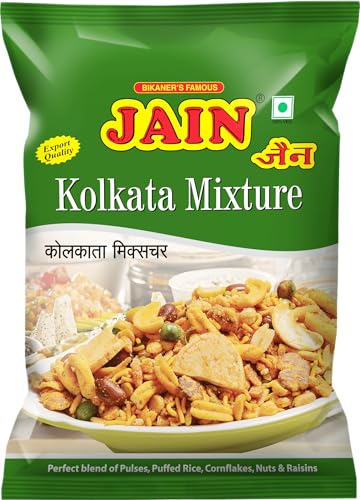 Image of JAIN Kolkata Mixture, Size - 360g, Zipper Packing, Authentic Bengal Namkeen Blend with Crispy Sev, Lentils & Spicy-Tangy Seasoning, Crafted to Deliver True Kolkata-Style Chatpata Flavors, Ready to Eat