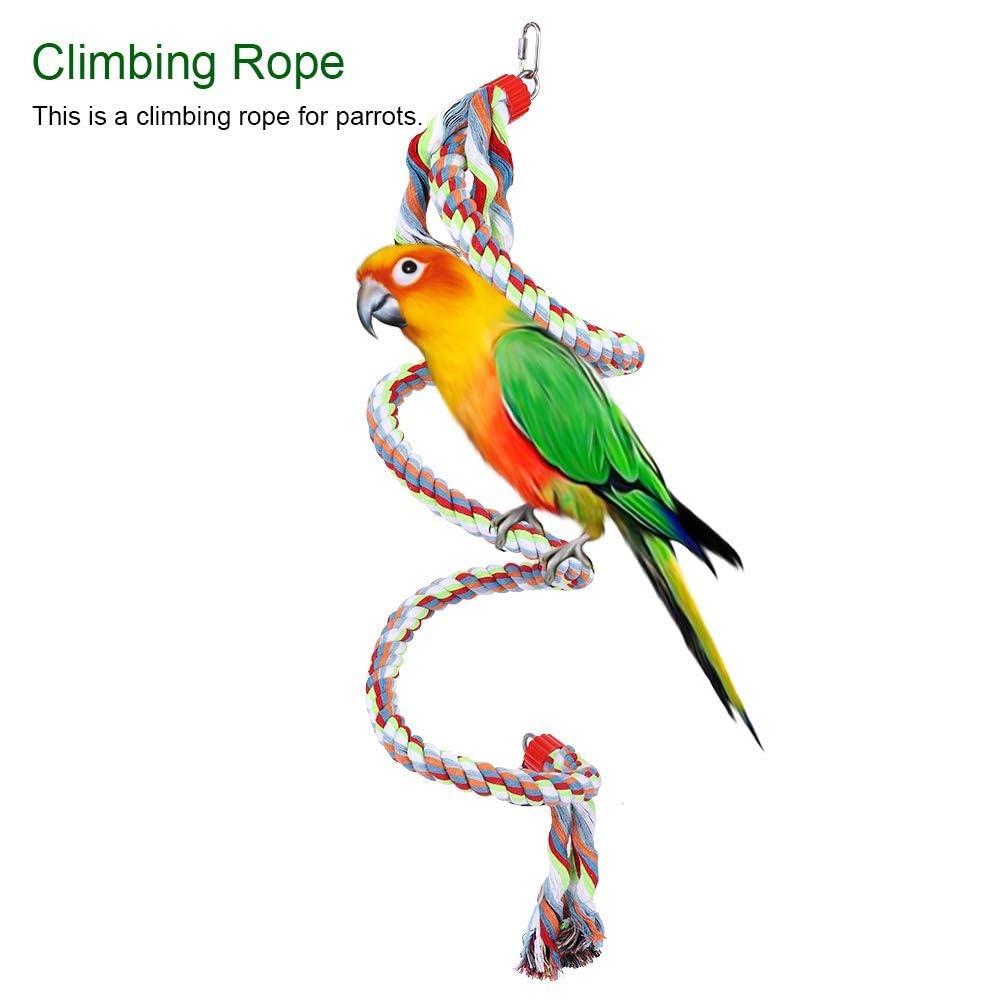Cuerda de escalada de loro Pájaro Columpio Juguetes de pie Aves Suministros para loros grandes medianos pequeños 1.6 metros