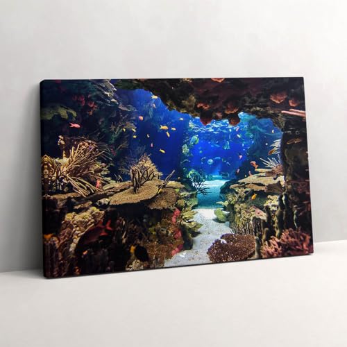 Image sur toile aquarium de salon : sublimez votre espace avec ce tableau de poissons 60x40cm