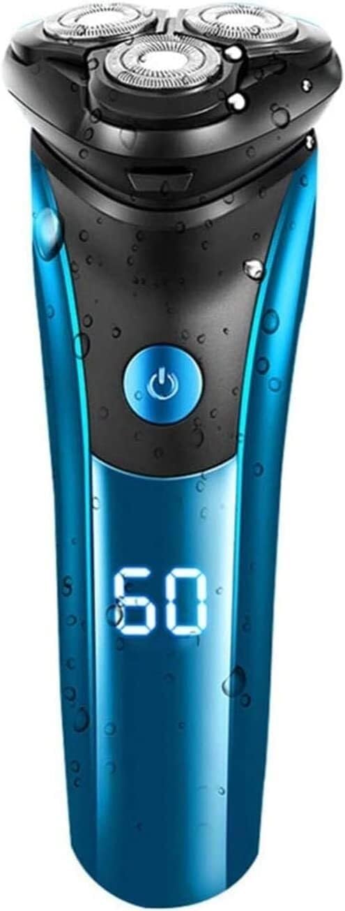 Afeitadora eléctrica para hombre, 3 hojas, cuchilla multifunción, lavado con agua, pantalla LED, carga rápida, portátil, para uso diario y viajes