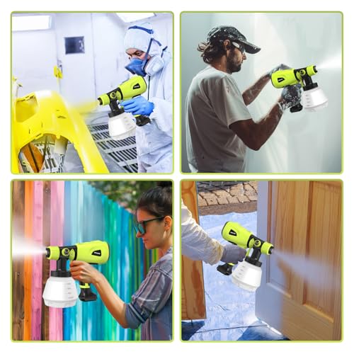 Paint Sprayer Tool 1000W High Power Electric Spray Paint Gun for Lawn and Garden Easy to Clean for Furniture Home Interior House Painting Bright Green - Thumbnail 5