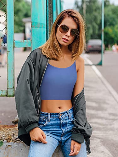 Image of Boao 4 Pack Women's Cropped Cami | Spaghetti Strap Camisloe, Cropped Tank Top, Comfort Cotton, Basic Layering Undershirts, Casual Daily Wear, Summer Outfit