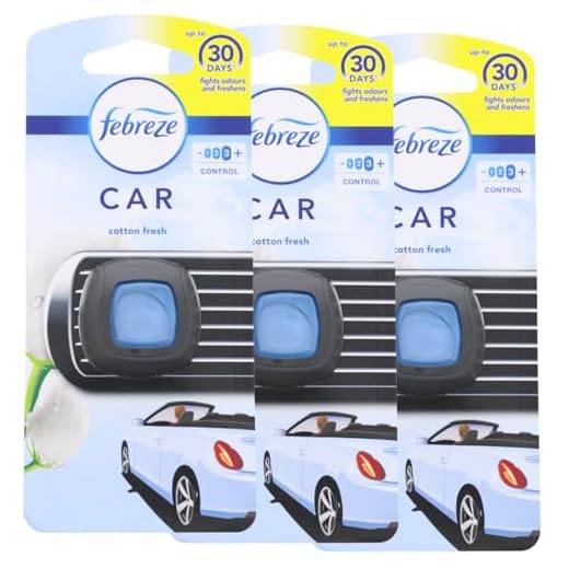 3 x Febreze Car Lufterfrischerclip Cotton Fresh je 2ml entfernt Gerüche