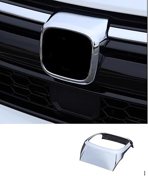 Isolay Car Accessories ABS Glossy Chrome Style Car Front Grille Logo Frame Cover Decoration Trim Fit For Honda CRV CR-V 2017-2021 1 Pcs