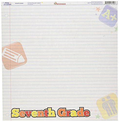 Reminisce Making The Grade 12 by 12-Inch Double Sided Scrapbook Paper, Seventh Grade