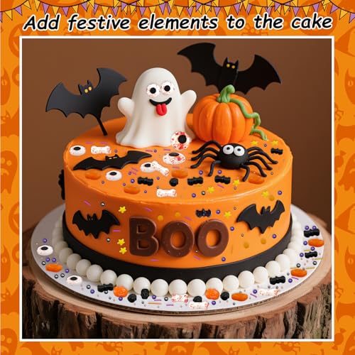 130g Halloween Tortendeko Essbar, Essbare Süßigkeiten Kuchen Dekoration, Halloween Torten Deko, Mini essbare Zuckeraugen Halloween Streusel, Zum Dekorieren von Kuchen, Keksen, Muffins und Desserts