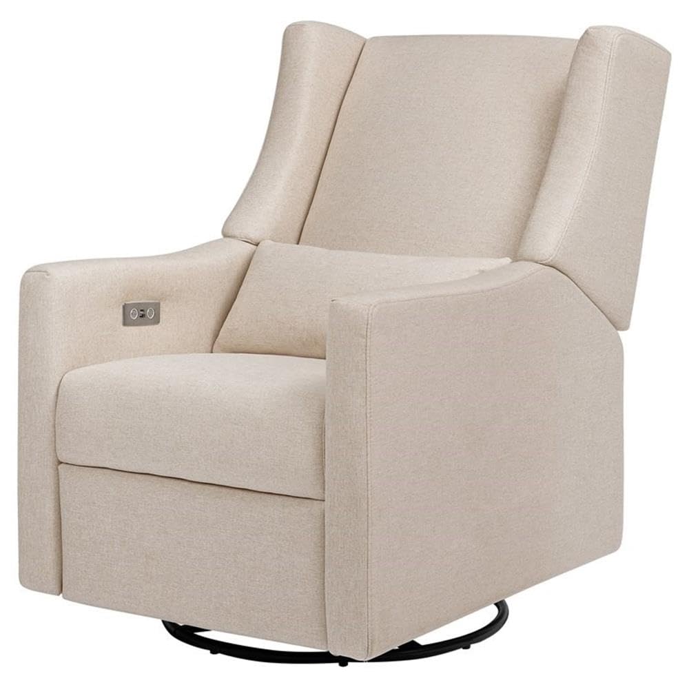 Babyletto Kiwi Electronic Power Recliner and Swivel Glider with USB Port in Performance Beach Eco-Weave, Water Repellent &amp; Stain Resistant, Greenguard Gold and CertiPUR-US Certified