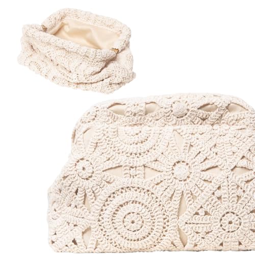 Bolsa Clutch Feminina de Crochê Artesanal – Elegante e Leve – Ideal para Festa, Casamento, Formatura e Praia – Bolsa de Mão Estilo Boho Chic