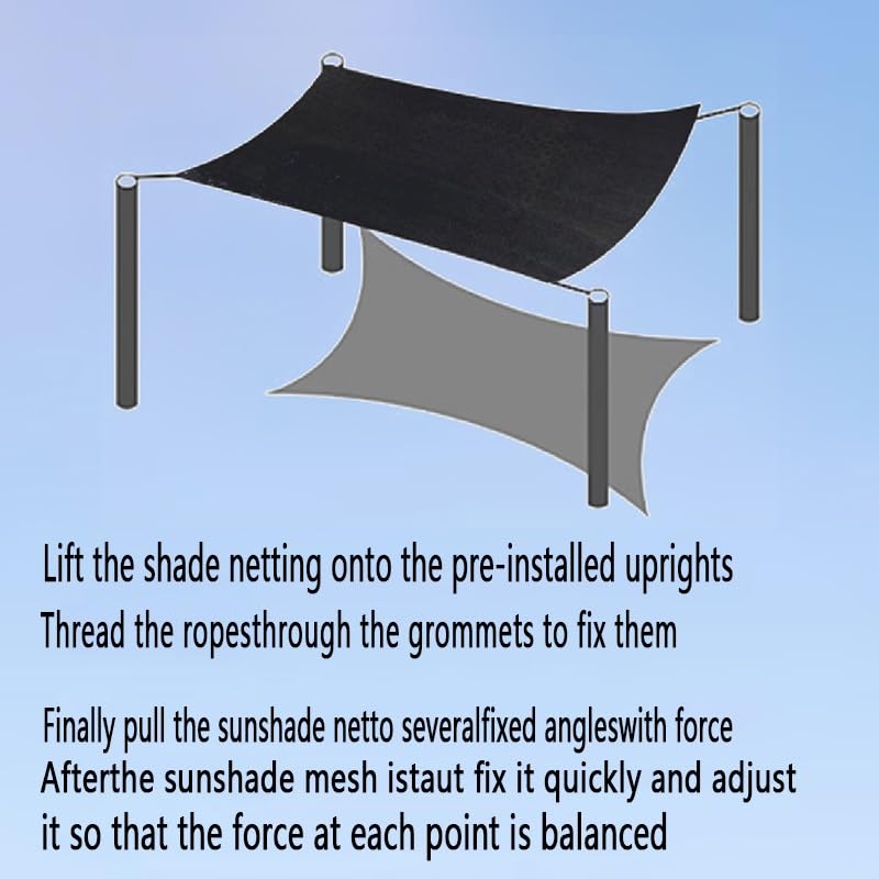 Paño de protección UV de malla E negra con ojales, 80 % de bloqueo UV disponible en 8 x 8 m, 8 x 10 m, 10 x 10 m y 6 x 10 m, ideal para jardín, patio, invernadero y uso al aire libre